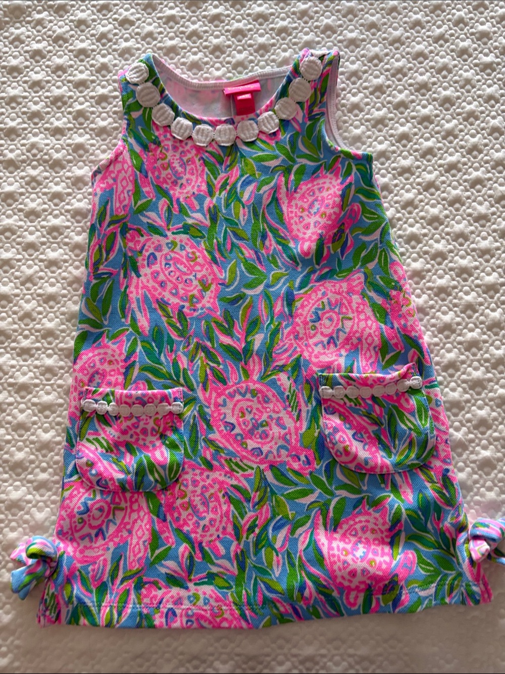 Lilly Pulitzer Pink & Green Floral Sleeveless Shift Dress